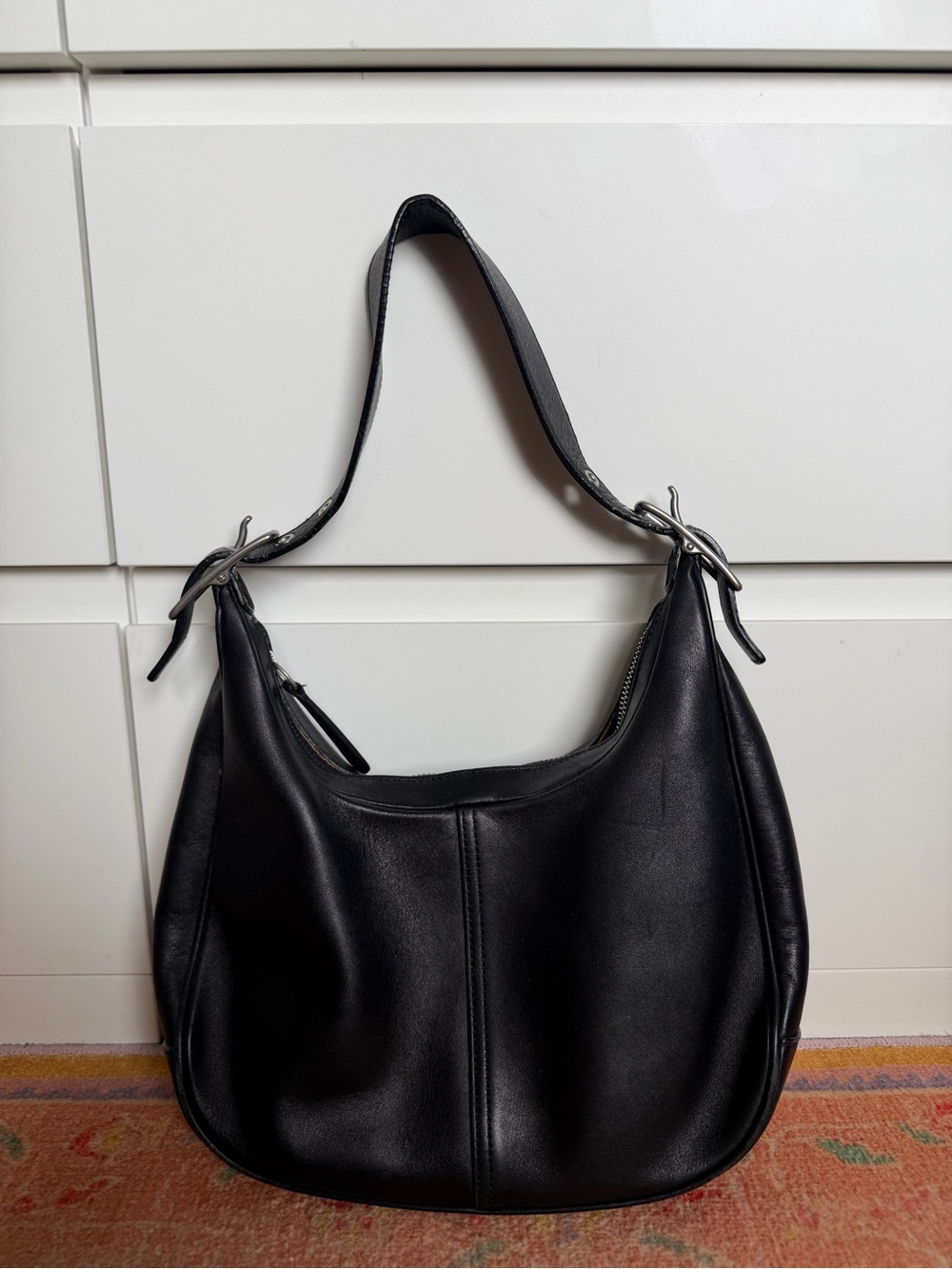 Vintage Coach Legacy West Zoe Crescent Hobo Black Leather Should bag